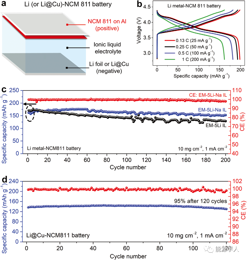 新型離子液體電解液助力高安全性、高能量密度鋰金屬電池(圖6)